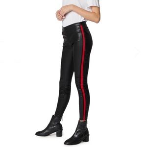 Blank NYC Vegan Leather Pull on Striped Leggings